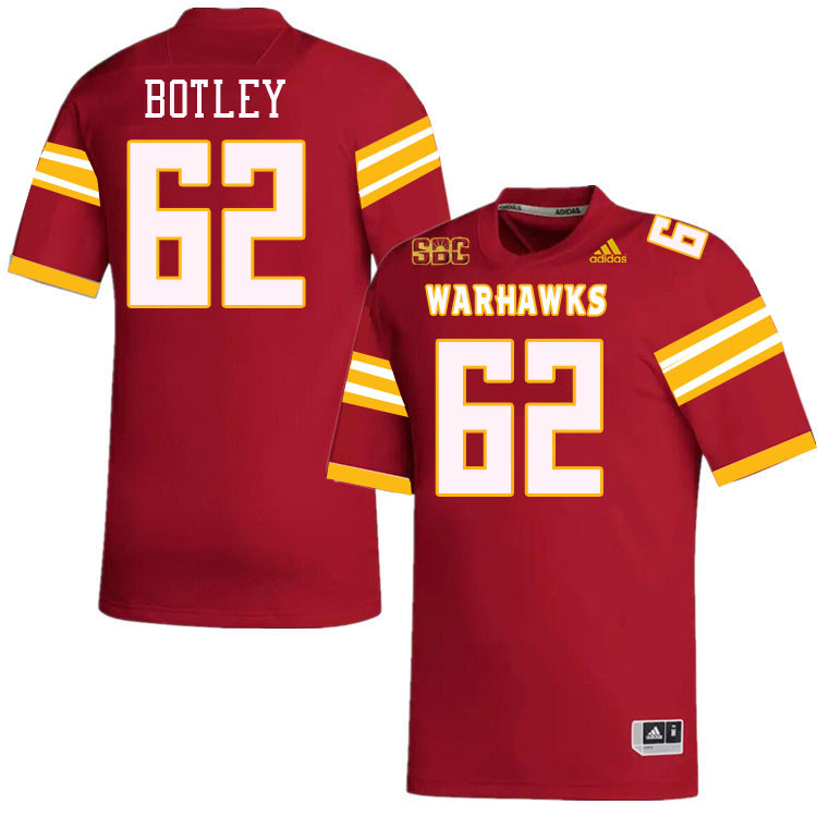 #62 Adameon Botley Louisiana-Monroe Warhawks College Football Jerseys Stitched-Red